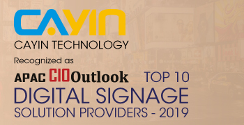 CAYIN is recognized as one of the top ten digital signage solution providers in 2019